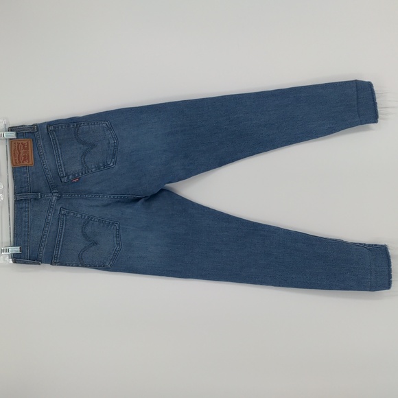 Levi's Women's 26 Wedgie Skinny Jeans Raw Hem Dark Side Seam Button Fly Hi Rise - Picture 11 of 14